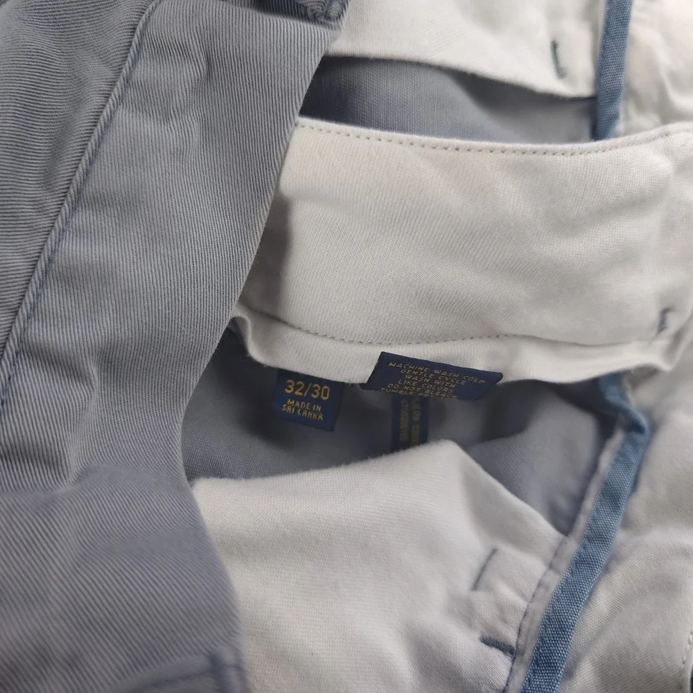 Polo Ralph Lauren Chino Pants Mens 32x30 Gray / Blue Solid Classic Fit Straight